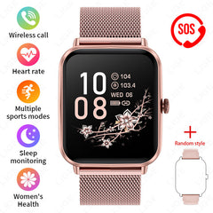 Smartwatch showing heart rate tracking on screen