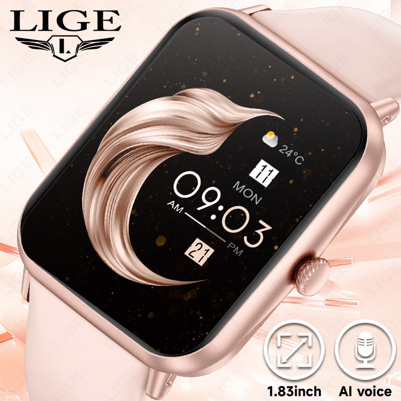 Smartwatch showing heart rate tracking on screen