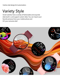Smart fitness watch with a black strap