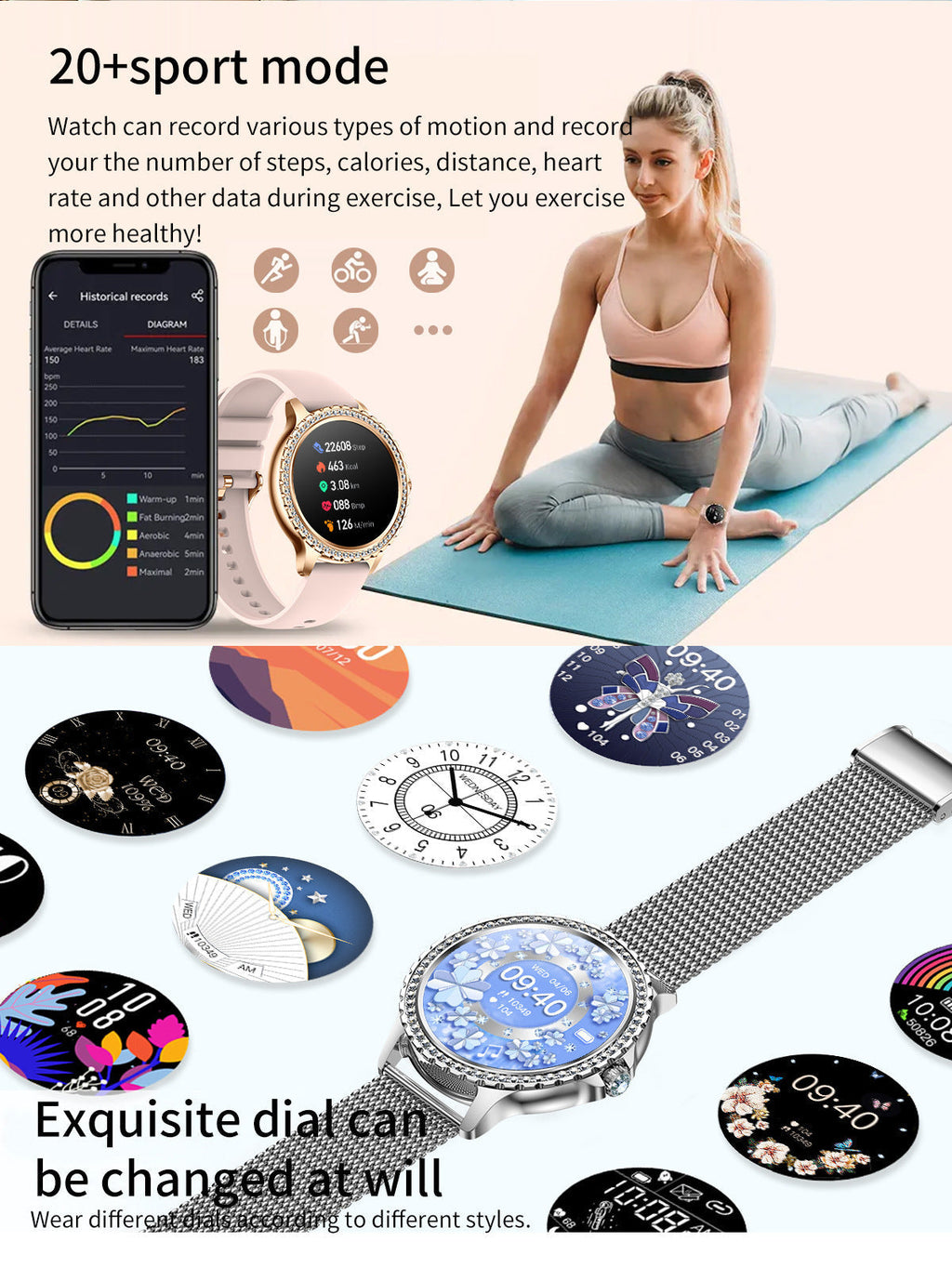 Smartwatch displaying fitness tracking capabilities