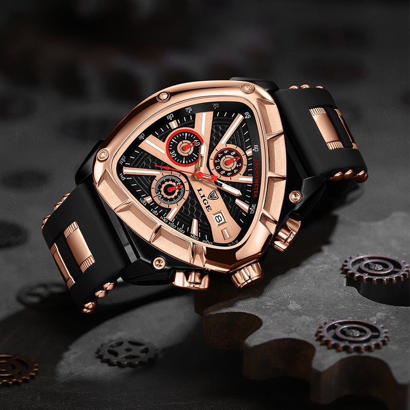 Water-resistant quartz watch with date display