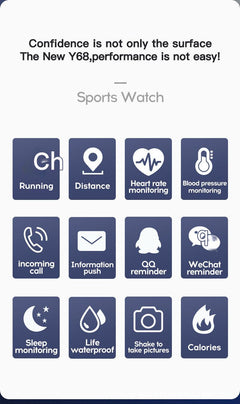 Y68 Smart Fitness Tracker functionality demo