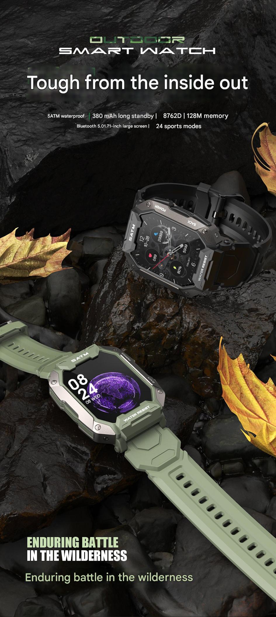 Smart Sports Watch displaying heart rate and blood pressure tracking