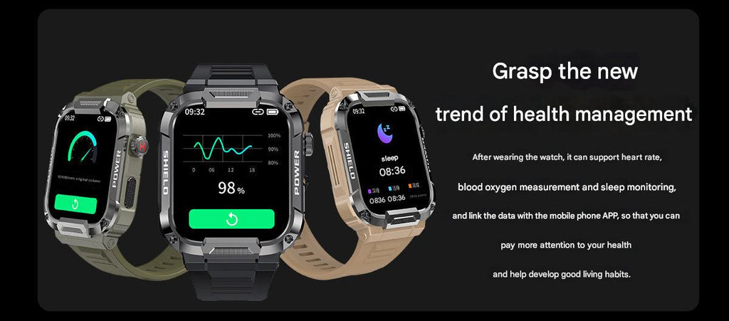 MK66 smartwatch front view with 1.85-inch display