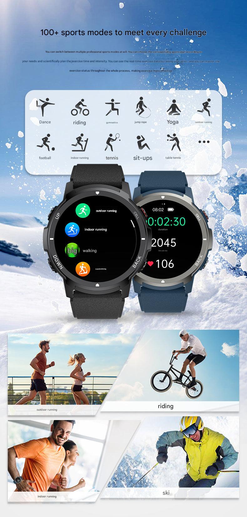 S52 smartwatch lifestyle image during outdoor activity