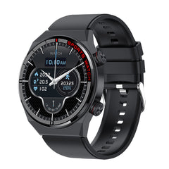 Smartwatch with stylish leather band on wrist