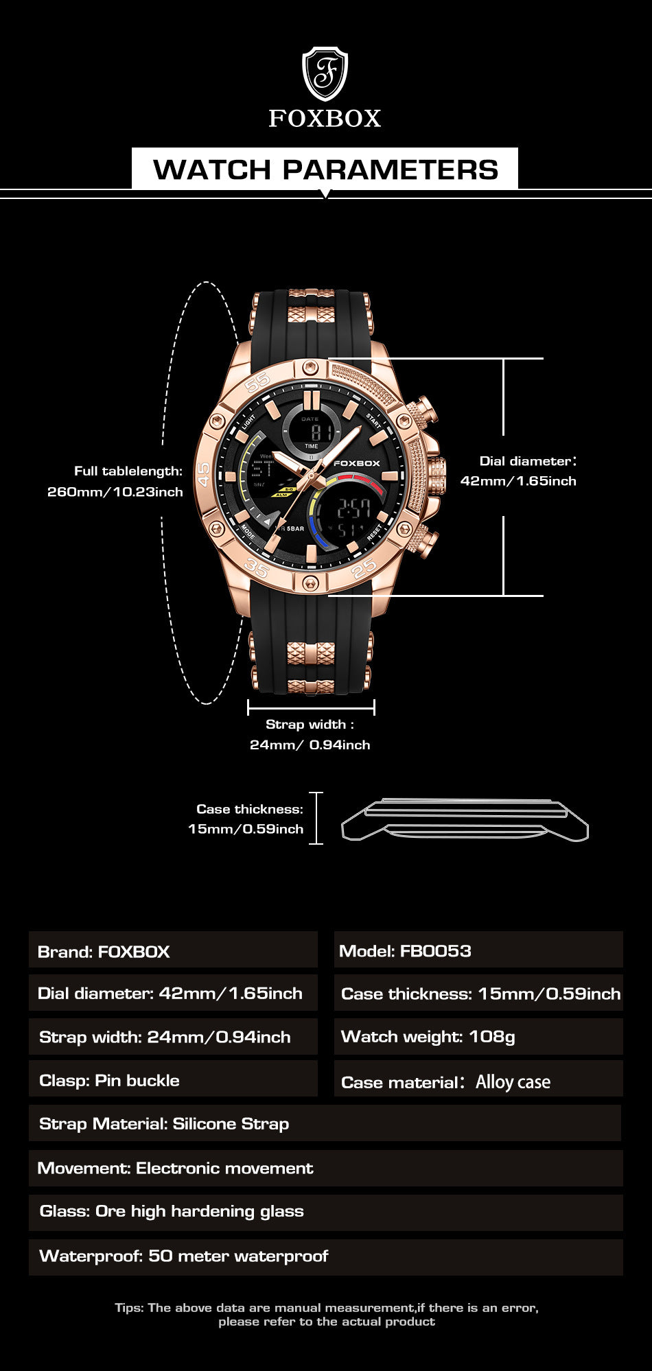 Sports watch featuring stopwatch and alarm
