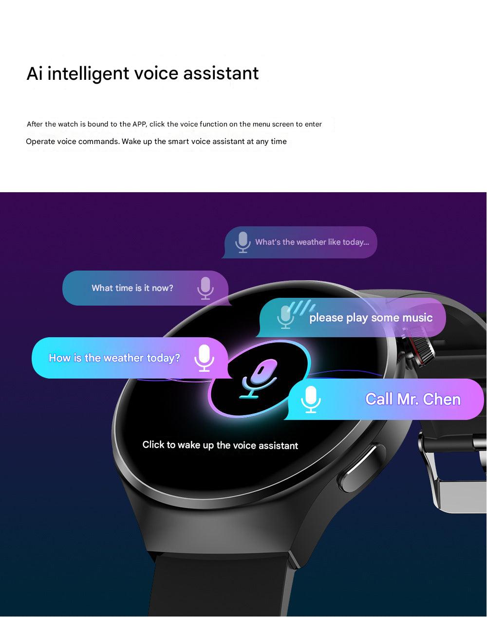 MT26 Smartwatch with silicone strap on wrist
