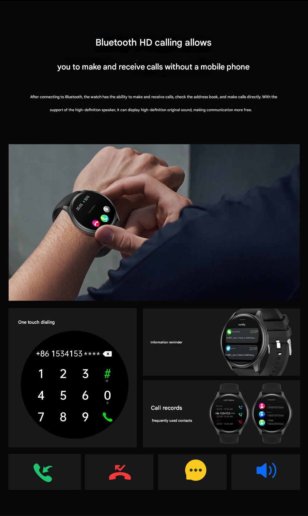 ZW60 smartwatch Bluetooth calling functionality