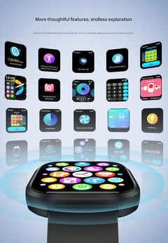 P114 smartwatch close-up of silver display