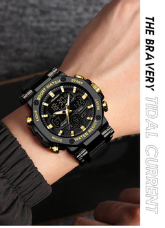 Water resistant sports watch with analog display