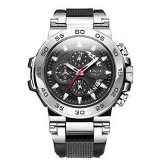 Side profile of LIGE quartz watch showing features