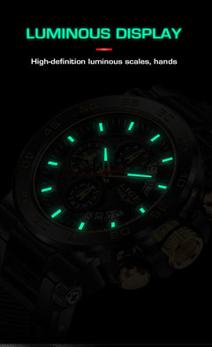 LIGE stylish watch with luminous dial and calendar function