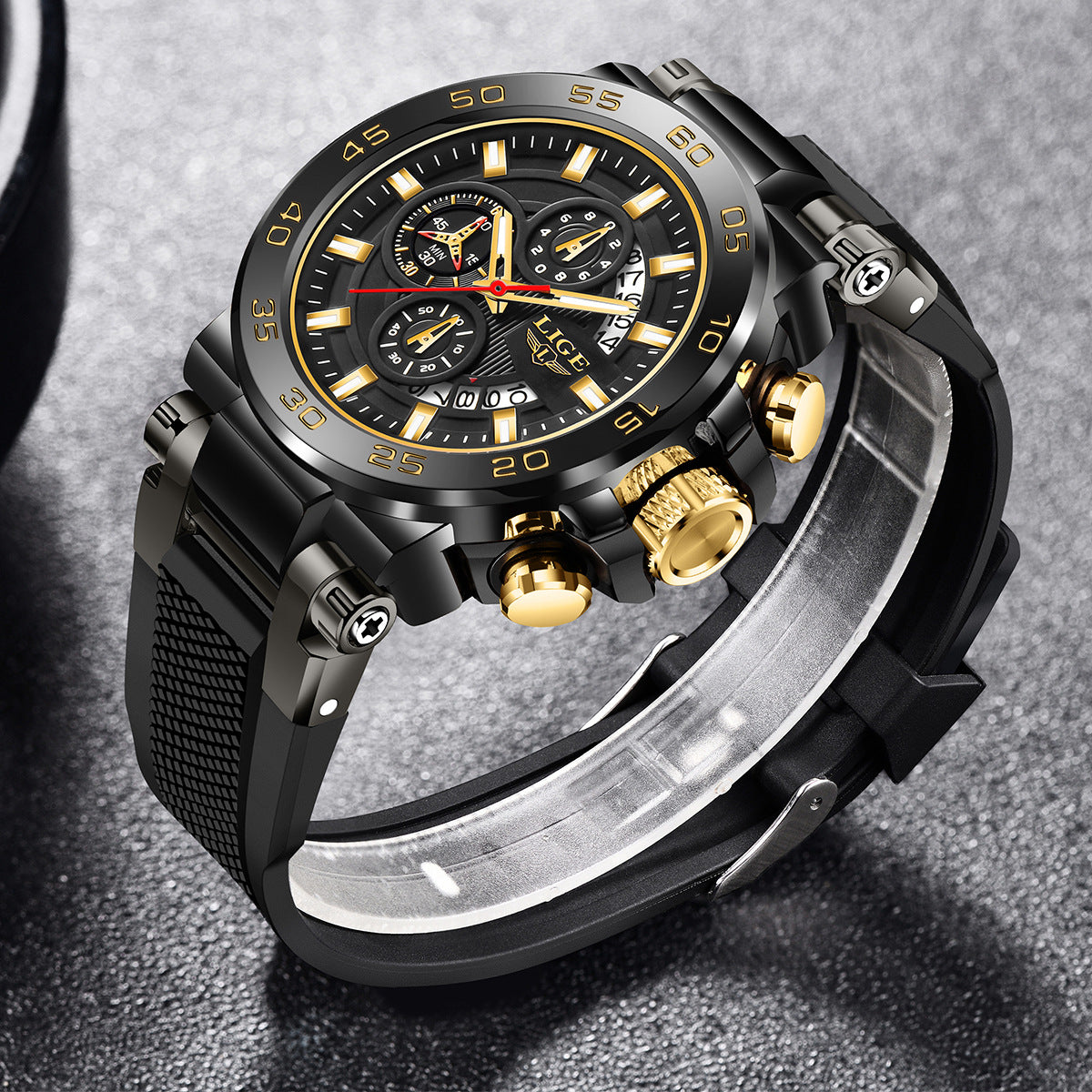 LIGE watch on wrist in casual setting