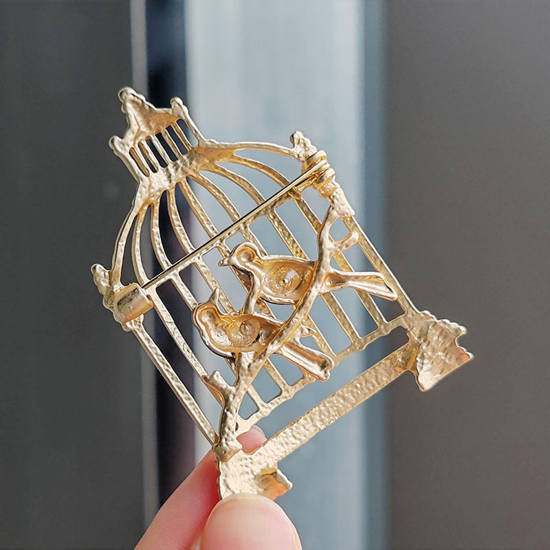 Alloy Birdcage Brooch Detail - Image 4
