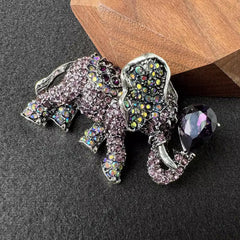 Stylish Alloy Elephant Brooch with Rhinestones - Image 1