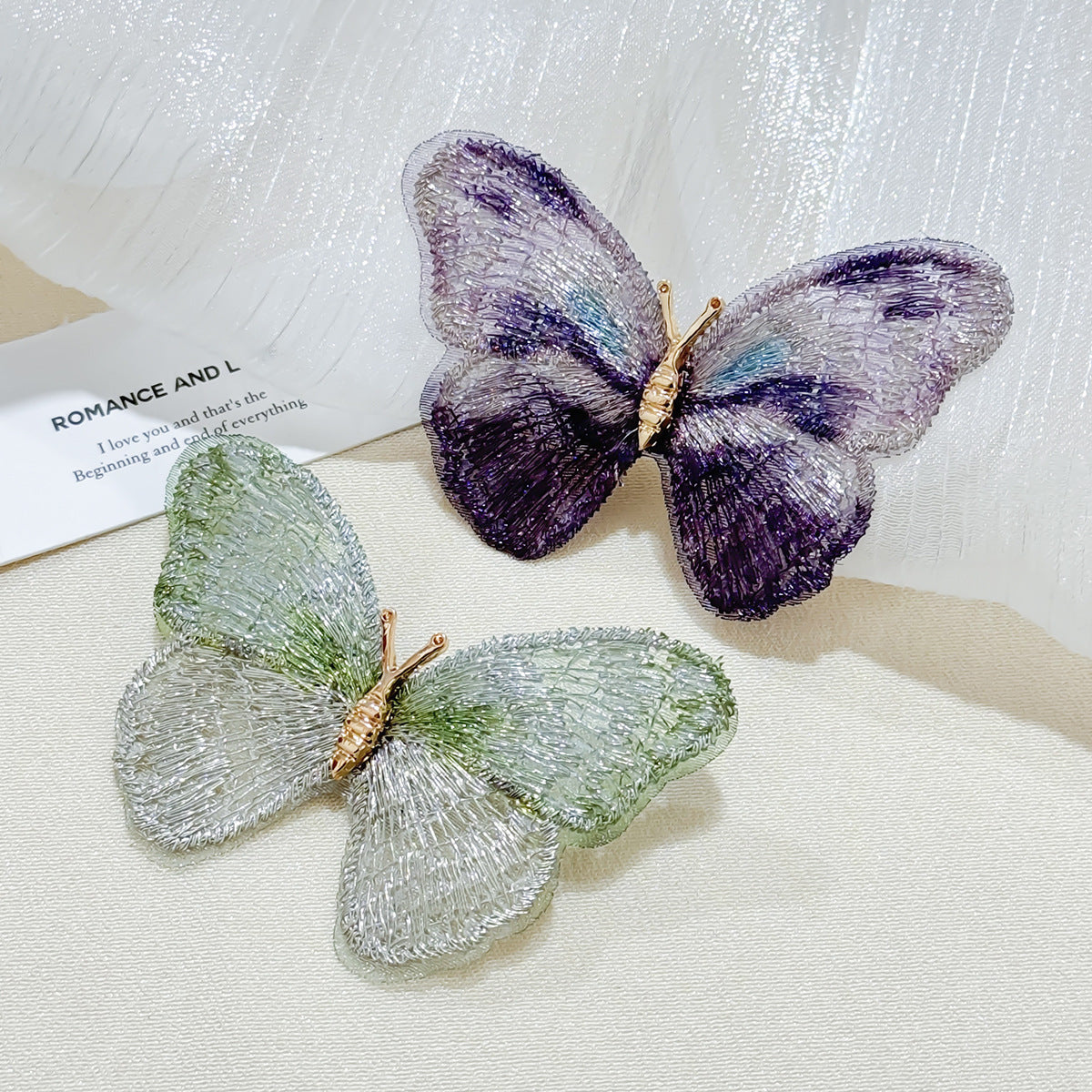 Elegant vintage floral pin in purple