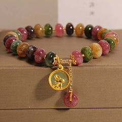 Close-up of crystal details in the bracelet