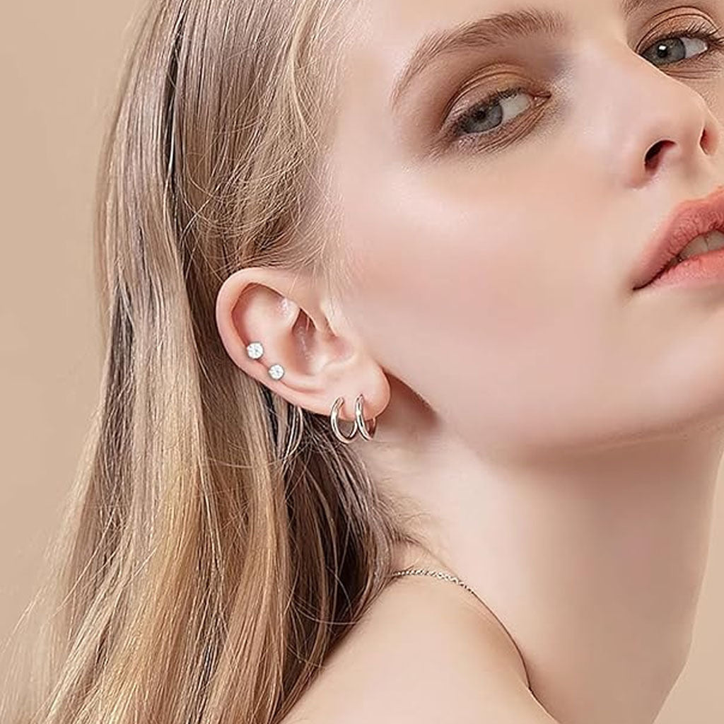 metallic colours of stainless steel earrings