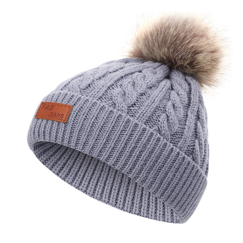 Close-up of kids winter knit hat design