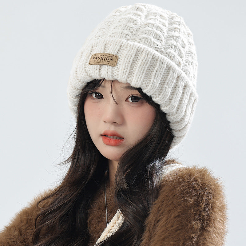 Festive red knit hat and scarf perfect for winter