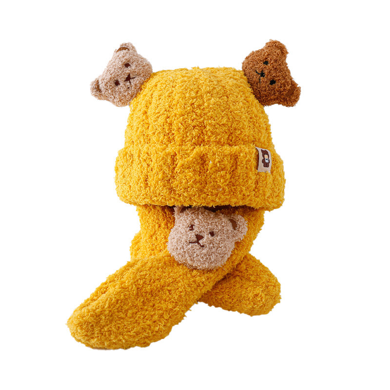 Stylish winter scarf for babies in yellow colour