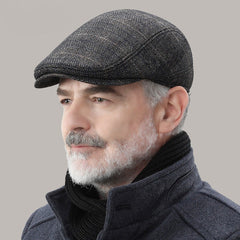 Stylish vintage beret hat worn by model