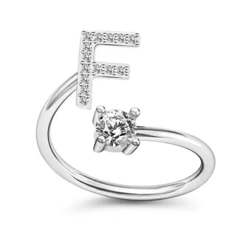 Personalised adjustable zirconia ring for women