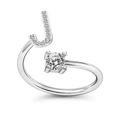 Gift-ready alphabet ring with adjustable size