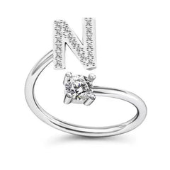 Stylish adjustable alphabet ring with initials