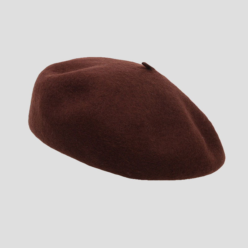 Stylish plus size wool beret in camel colour