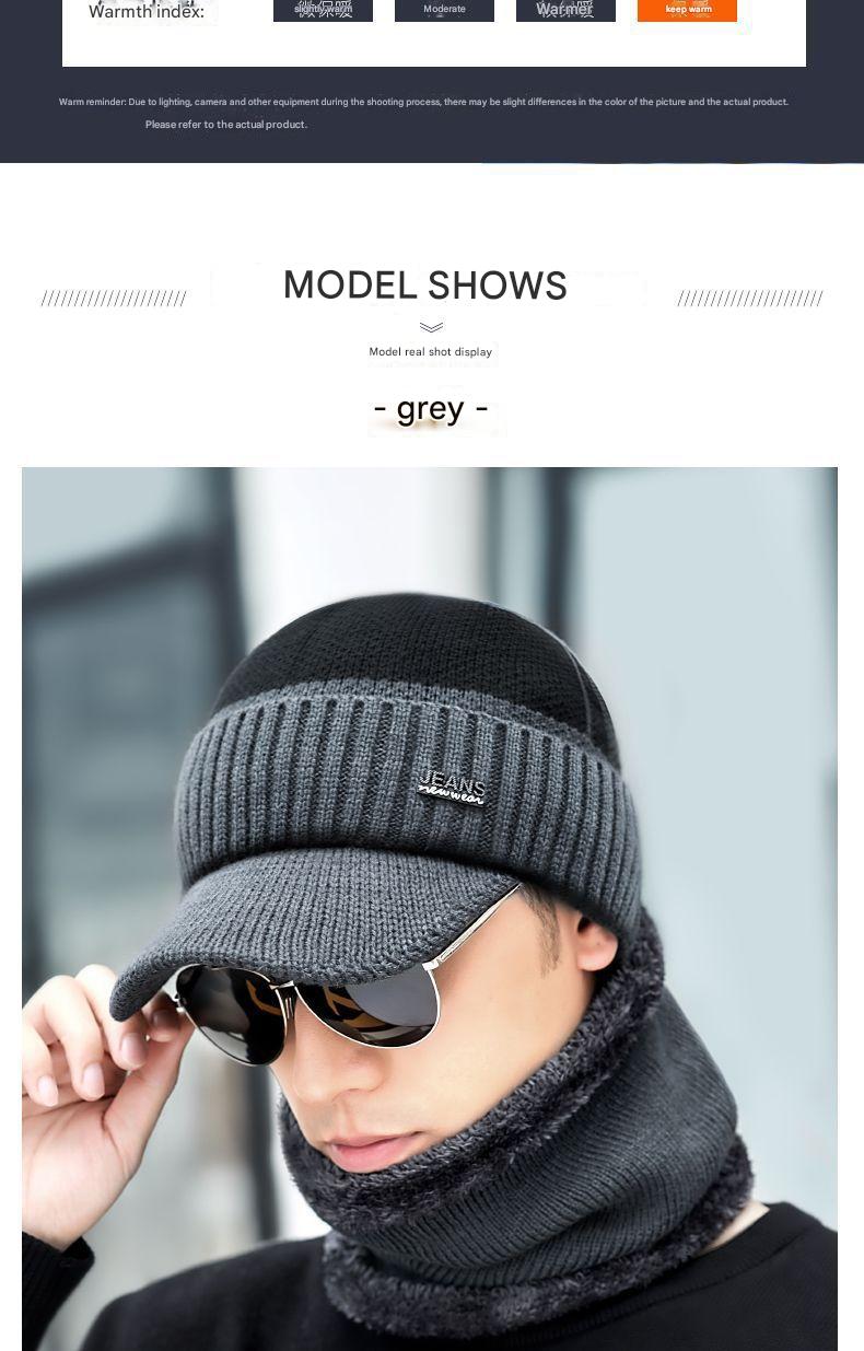 Acrylic knit hat and scarf folded neatly
