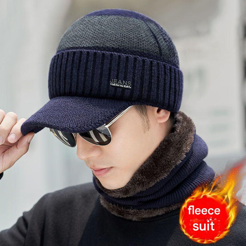 Different angles of warm winter accessories set