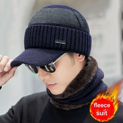 Different angles of warm winter accessories set
