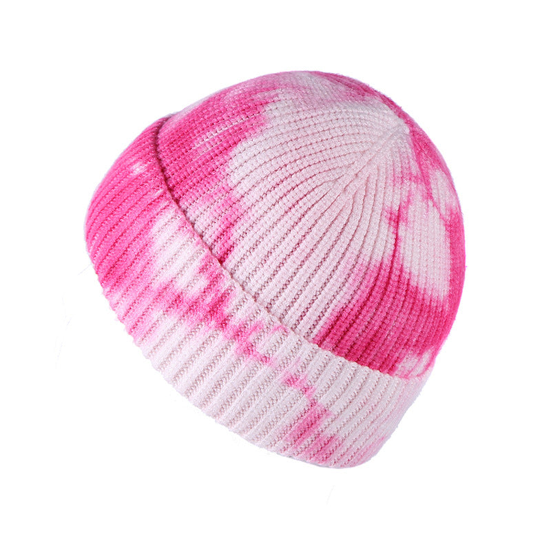 Image of grass green tie-dye beanie for winter