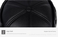 Detailed view of men's winter baseball cap