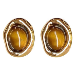 Stylish lightweight earrings in gold finish