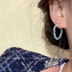 Dopamine Delight colourful beaded silver stud earrings image 5