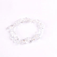 Close-up of colourful crystal charms on bracelet