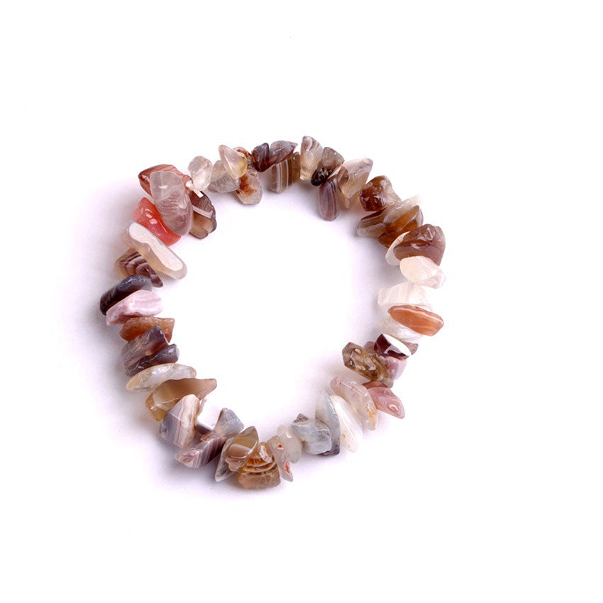 Vibrant handmade natural stone beaded bracelet displayed