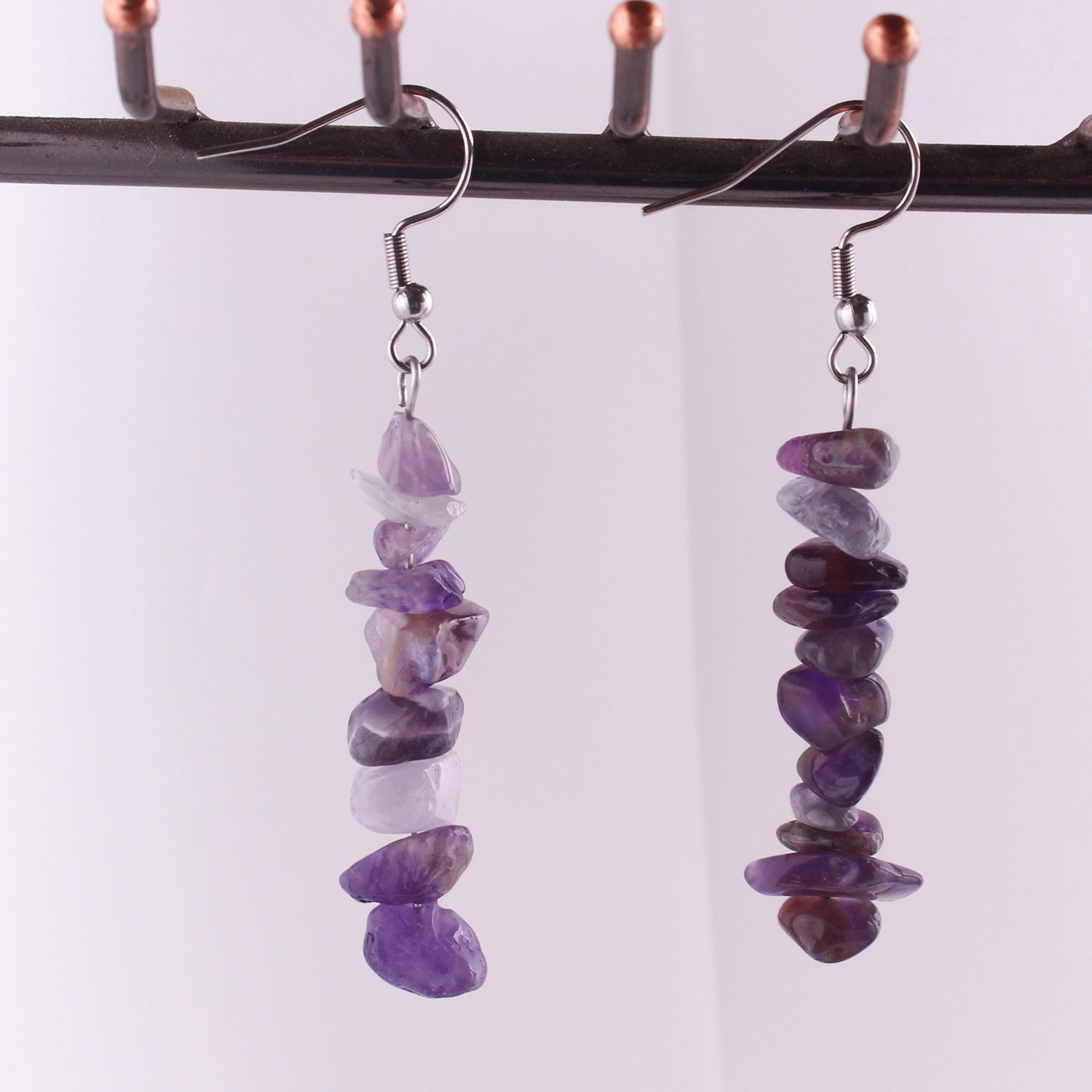 Handmade Natural Stone Crystal Drop Earrings Image 7