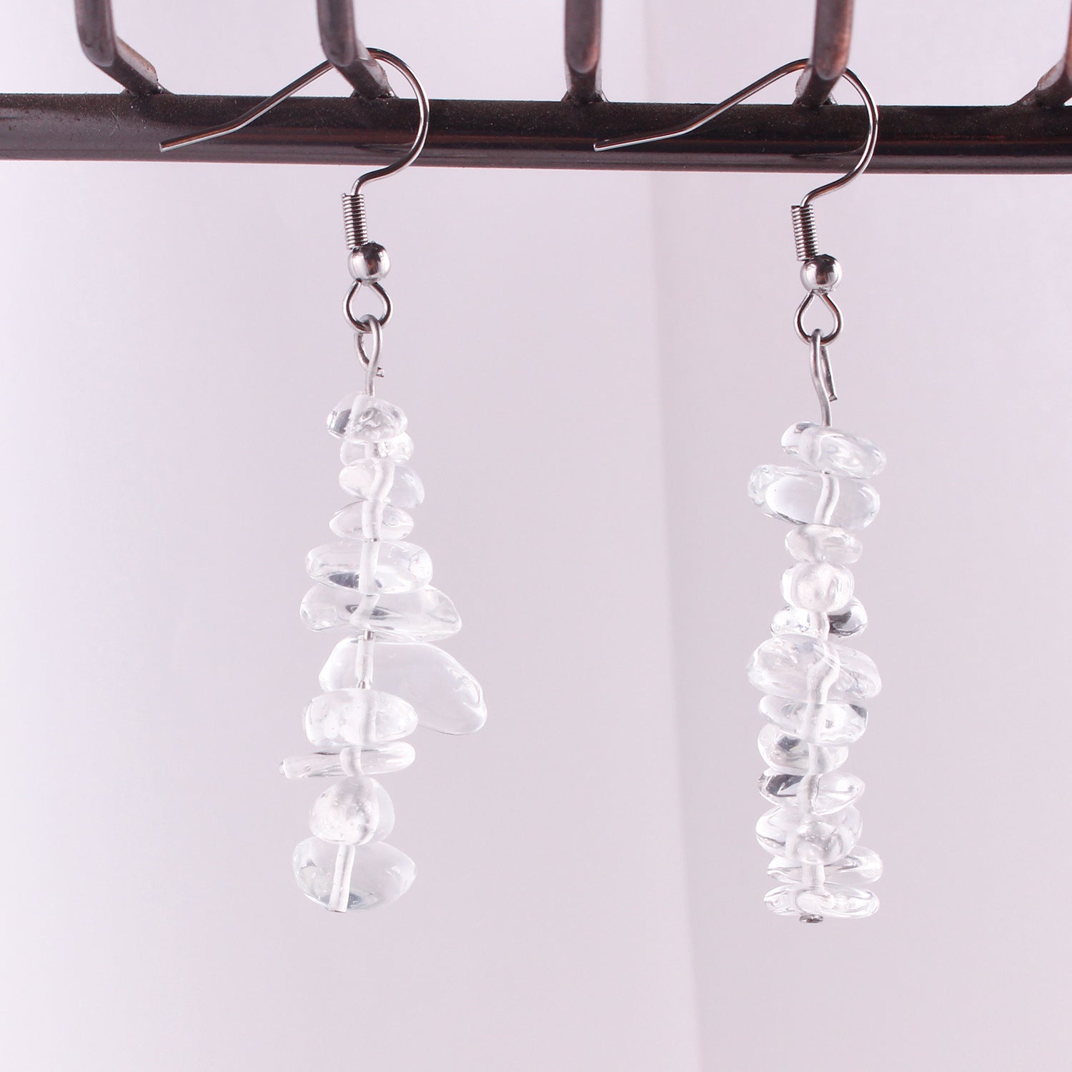 Handmade Natural Stone Crystal Drop Earrings Image 7