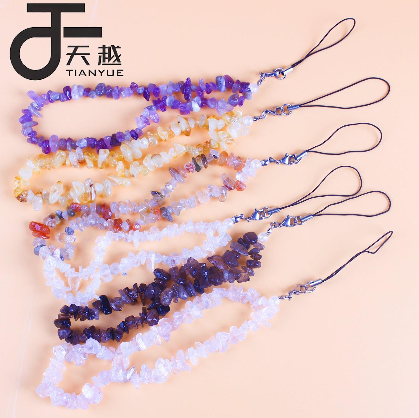 Handmade Bohemian Natural Stone Phone Strap - Rose Quartz