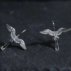 Elegant Flying Crane Alloy Drop Earrings image 4