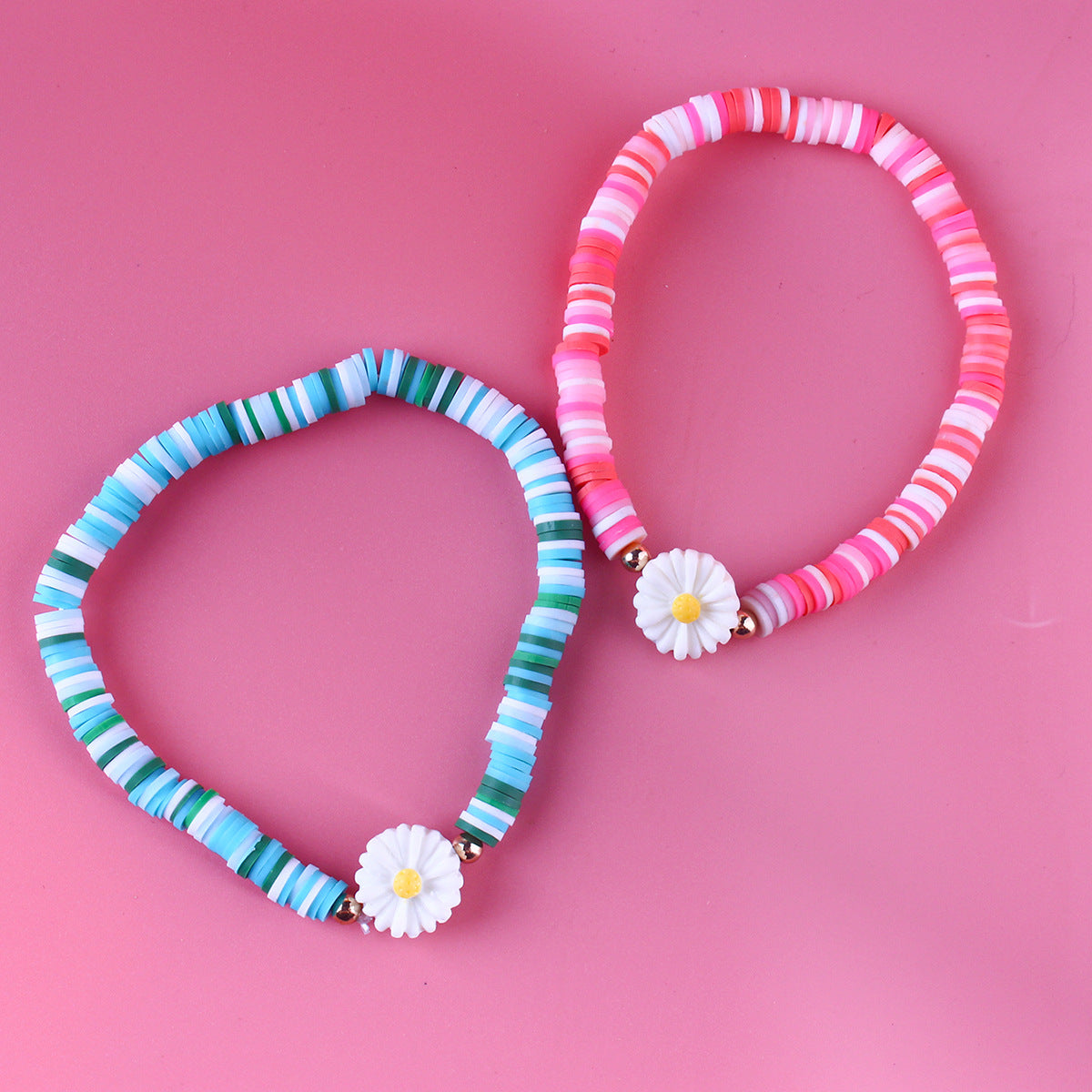 Bright Summer Polymer Clay Daisy Bracelet Image 2