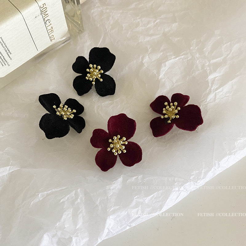 Variety of Velvet Floral Earrings in different colours