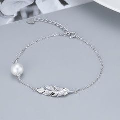 stylish display of silver bracelet
