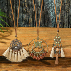 elegant necklace shown on model
