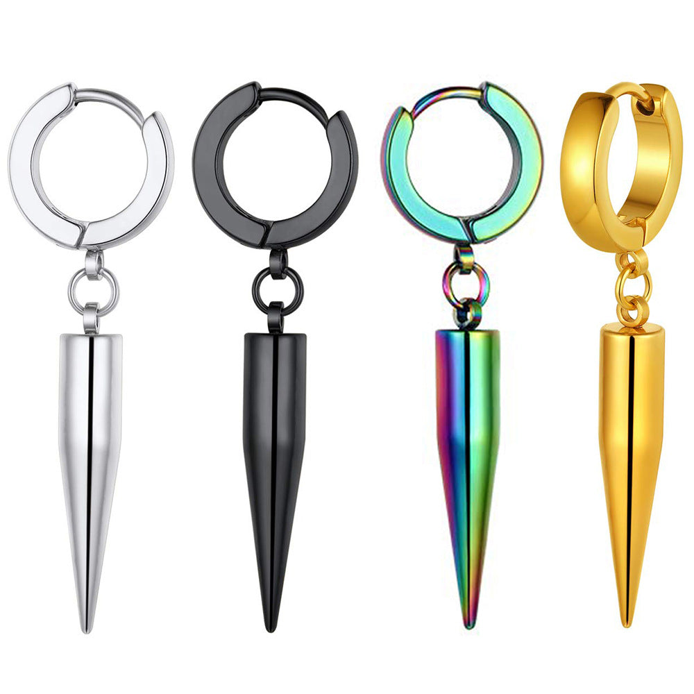 Vibrant rainbow titanium steel earrings