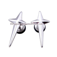 Trendy titanium steel cross earrings in gold colour